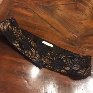 Promod black and nude lace and sequin belt